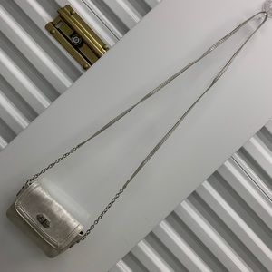 Steve Madden Silver Snake Skin Texture Evening Bag